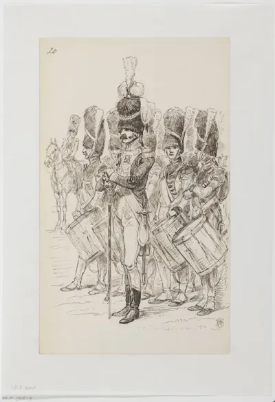 Grenadiers van de Keizerlijke Garde met trommelaars