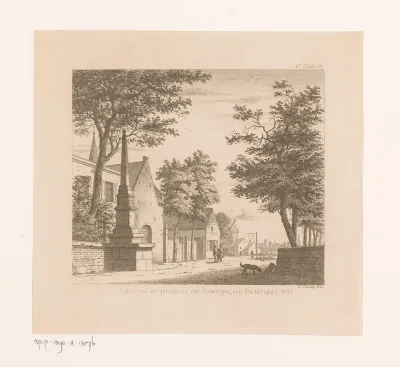 Grenspaal van Antwerpse jurisdictie in Dambrugge
