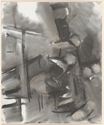 Grijze abstracte compositie