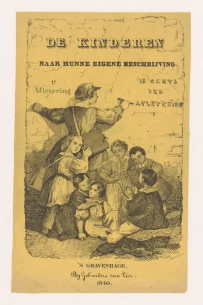 Groep kinderen voor een muur