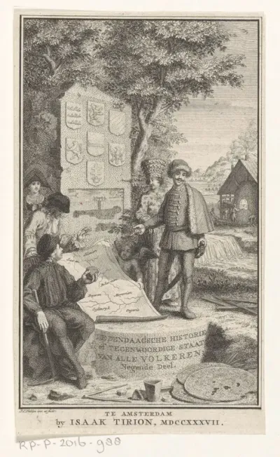 Groep mannen rondom kaart van het Duitse Rijk