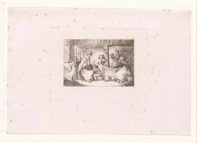 Groep rond een voorlezende vrouw
