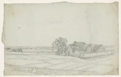 Groep van boerderijen in akkers