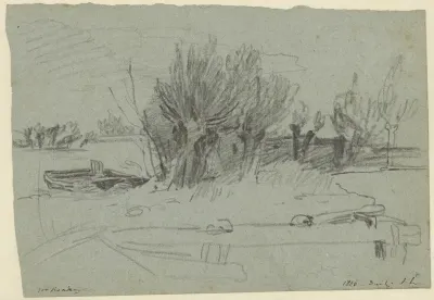 Groep wilgen bij een rivier