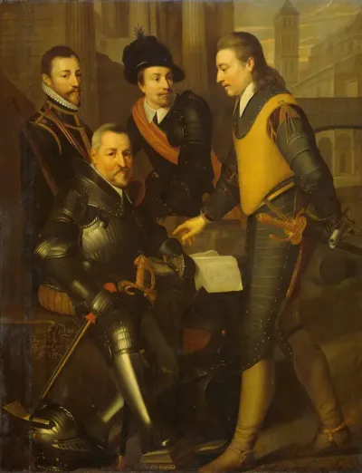 Groepsportret van de vier broers van Willem I, prins van Oranje: Jan (1535-1606), Hendrik (1550-74), Adolf (1540-68) en Lodewijk (1538-74), graven van Nassau