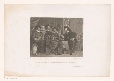 Groepsportret van de vier overlieden van de Handboogdoelen