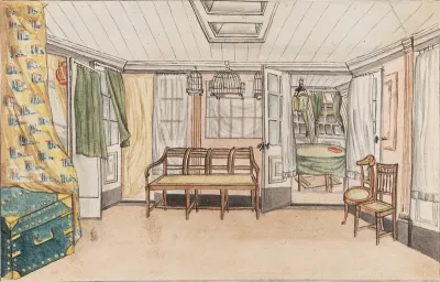 Großes Wohnzimmer aûf dem Schiff St. Sebastian
