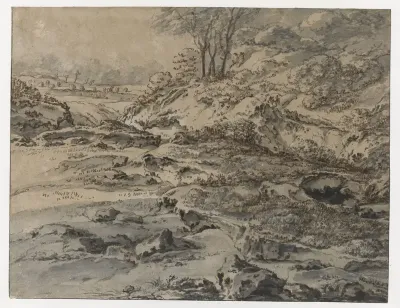 Gronderosie in een heuvelachtig landschap