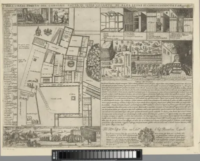 Grondplan voor het conclaaf in mei 1605