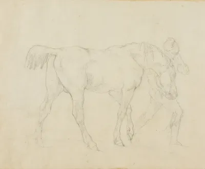 Groom Leading a Horse