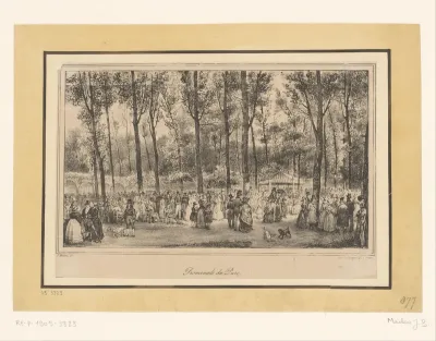 Grote groep mensen in een park