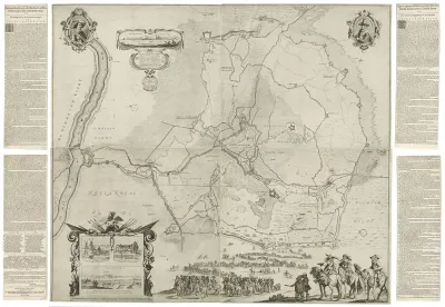 Grote kaart met beleg en inname van Den Bosch door Frederik Hendrik, 1629