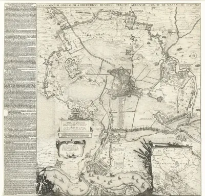 Grote kaart van het beleg van Den Bosch door Frederik Hendrik, 1629
