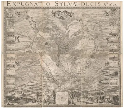 Grote kaart van het beleg van Den Bosch door Frederik Hendrik, 1629