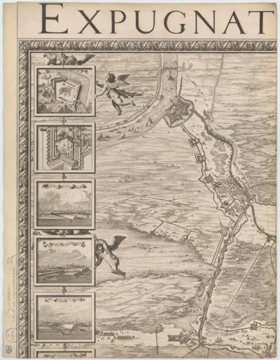 Grote kaart van het beleg van Den Bosch door Frederik Hendrik (blad linksboven), 1629