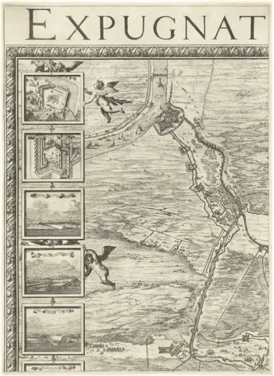 Grote kaart van het beleg van Den Bosch door Frederik Hendrik (blad linksboven), 1629
