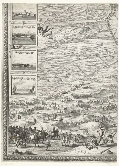 Grote kaart van het beleg van Den Bosch door Frederik Hendrik (blad linksonder), 1629