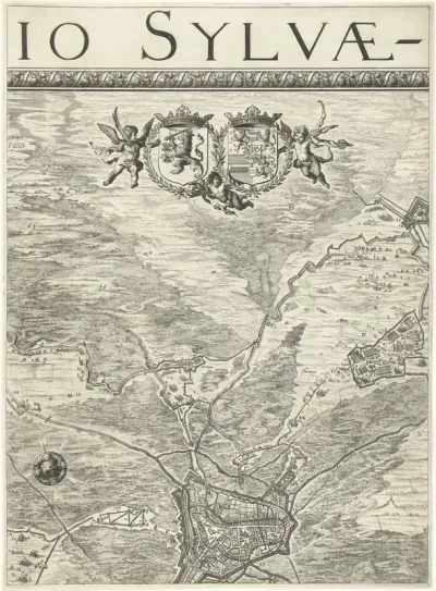 Grote kaart van het beleg van Den Bosch door Frederik Hendrik (blad middenboven), 1629