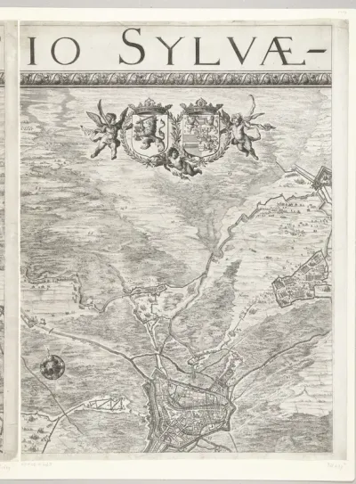 Grote kaart van het beleg van Den Bosch door Frederik Hendrik (blad middenboven), 1629
