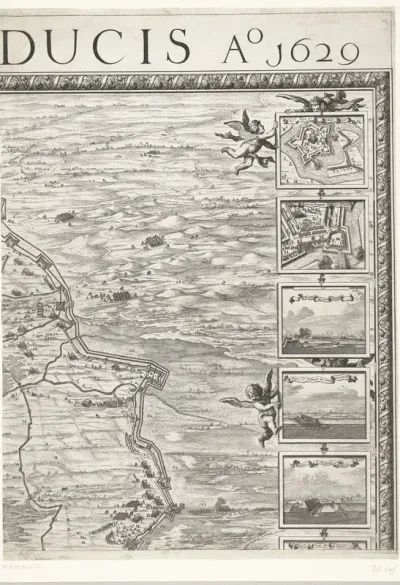 Grote kaart van het beleg van Den Bosch door Frederik Hendrik (blad rechtsboven), 1629