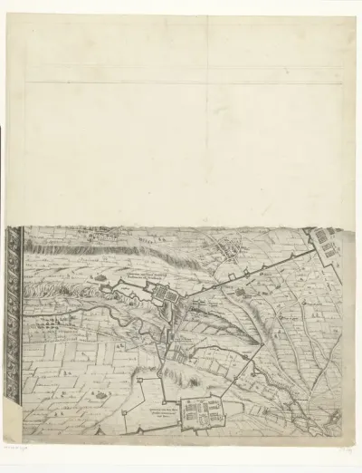 Grote kaart van het beleg van Maastricht, 1632, plaat 1
