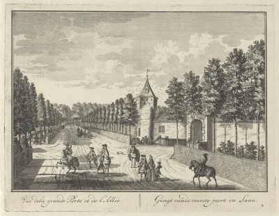 Grote laan en poortgebouw bij Kasteel Zuilenstein