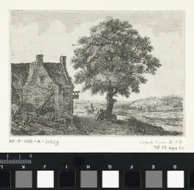 Grote lindeboom voor een herberg
