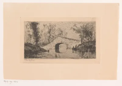 Grote stenen brug over een rivier