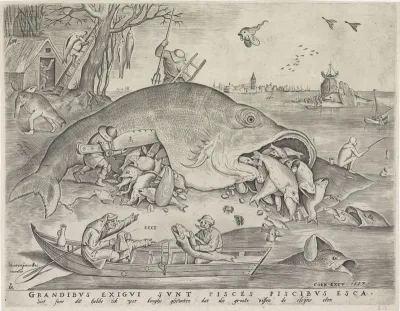 Grote vissen eten de kleine vissen