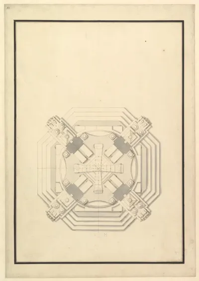Ground Plan for a Catafalque for a Duke of Wolfenbüttel-Brunswich, probably Anton Ulrich (d. 1714)