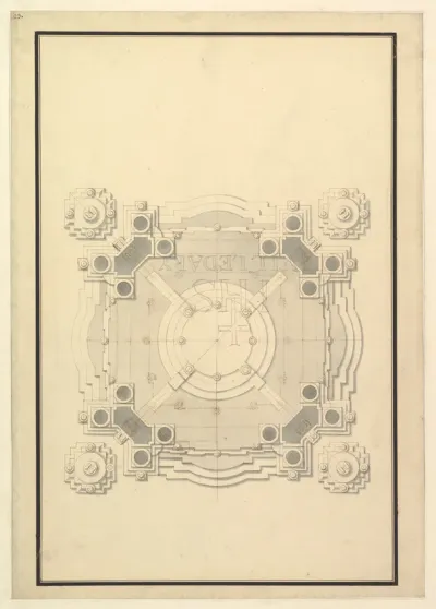 Ground Plan for a Catafalque for Louis, Dauphin of France, d. 1711