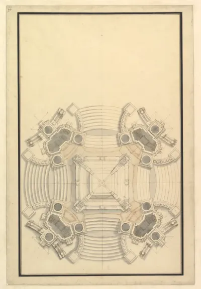 Ground Plan for a Catafalque for the King of Sardinia, Vittorio Amedeo (d. 1732)