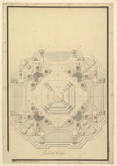 Ground Plan for the Catafalque for Louis XIV (d. 1715)