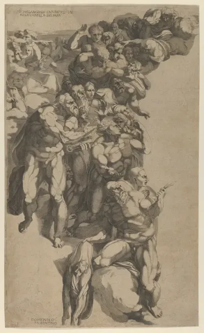 Group from Last Judgment, St. Bartholomew, St. Peter, and other Apostles