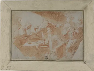 Group of Figures Around Table
