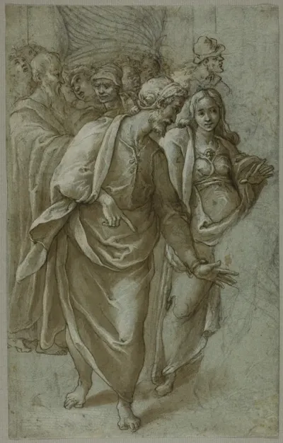 Group of Figures (recto) Fragment of a Female Head (verso)