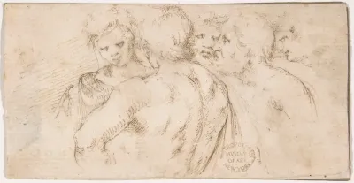 Group of Five Male Figures in Half-length