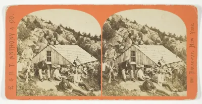 Group on Summit of the Mountainstereo, No. 8305 from the series "Mount Kearsarge Scenery, Andover, New Hampshire"