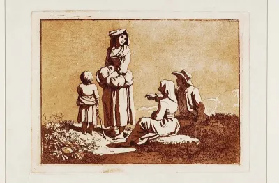 [Grupo de campesinos conversando] [Material gráfico]