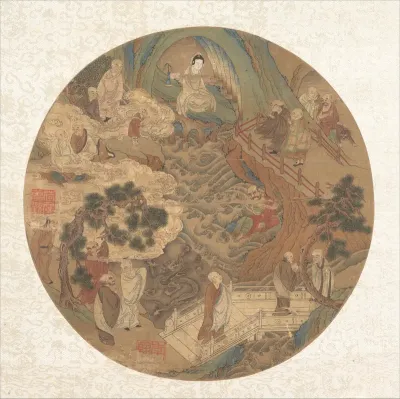 Guanyin and the sixteen luohans