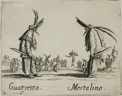 Guatsetto - Mestolino, plate 5 from Balli di Sfessania