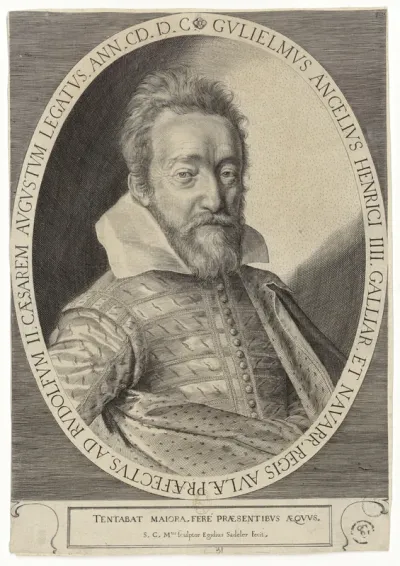 Gulielmus Ancelius Henrici IIII Galliar. et Navarr. regis aulae praefectus ad Rudolfum II Caesarem Augustum legatus MDC. S. C. Mtis sculptor Egidius Sadeler fecit