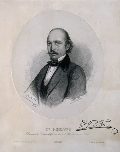 Gustav Braun. Lithograph by J. Glinski, 1869