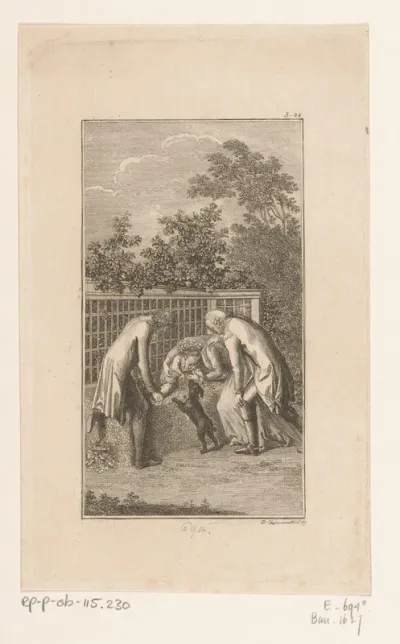 Gustav slapend bij de rozenstruik