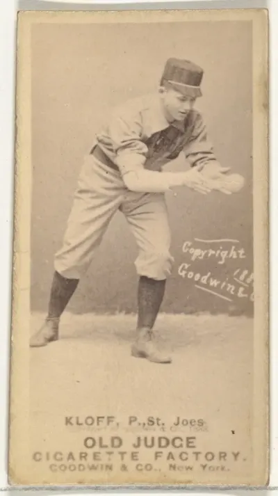 Gustave Louis "Gus" Klopf, Pitcher, St. Joseph Clay Eaters, from the Old Judge series (N172) for Old Judge Cigarettes