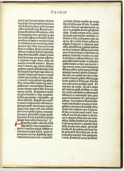 Gutenberg Bible Leaf