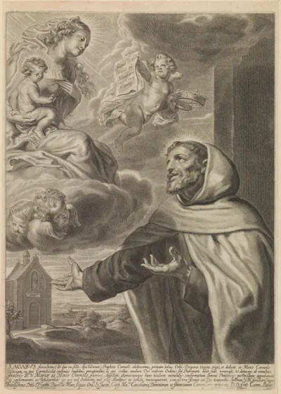 H. Agabus van Jeruzalem aanbidt Maria