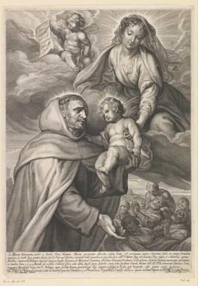 H. Albertus van Trapani met het Christuskind en Maria