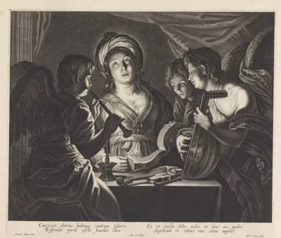 H. Cecilia met drie musicerende engelen