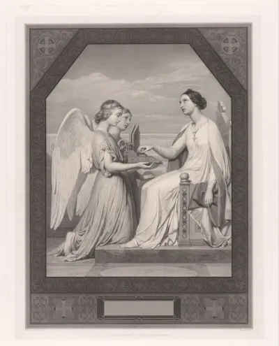 H. Cecilia met twee engelen en een orgel